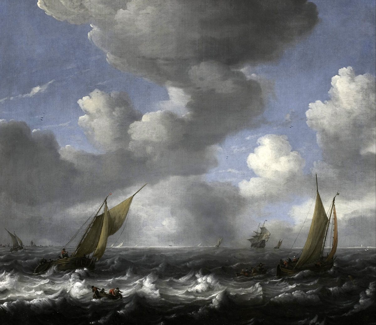 seascape and fishing boats